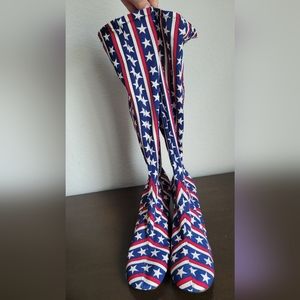 Vintage Knee high heel boots. Ready for 4th of July! Size 8